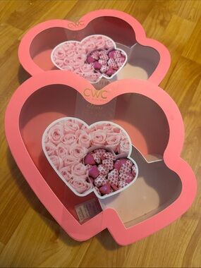 CWC double heart treat valentine day sweets boxes NEW